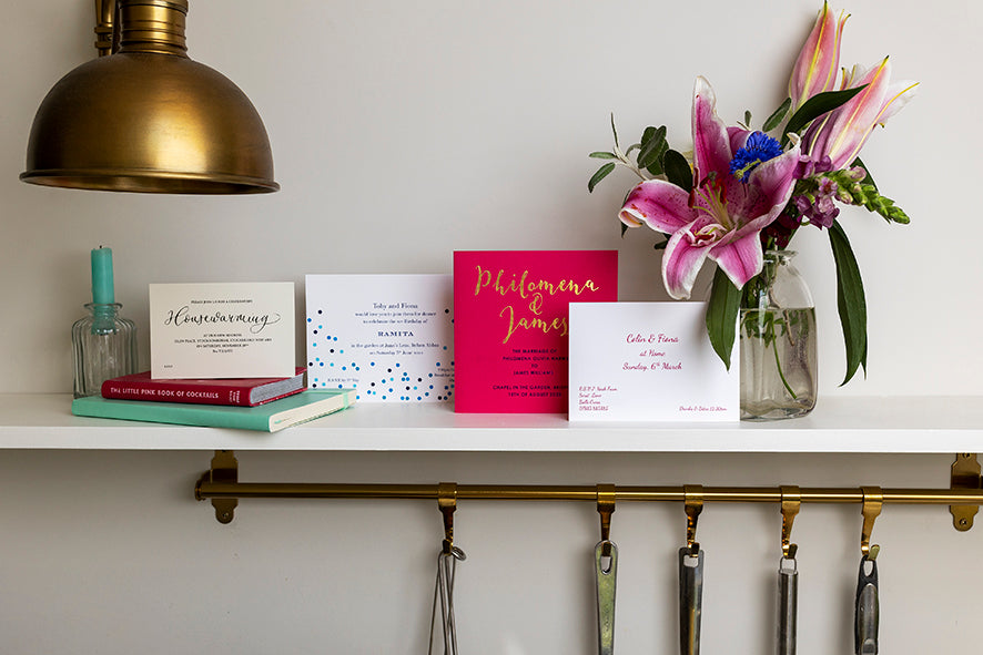 Coloured Square Invitation with Matching Envelopes