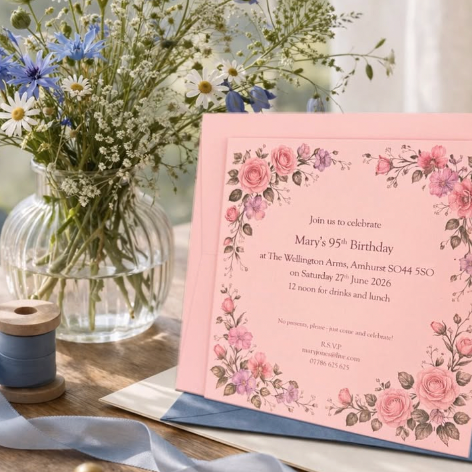 Coloured Invitation with Envelopes