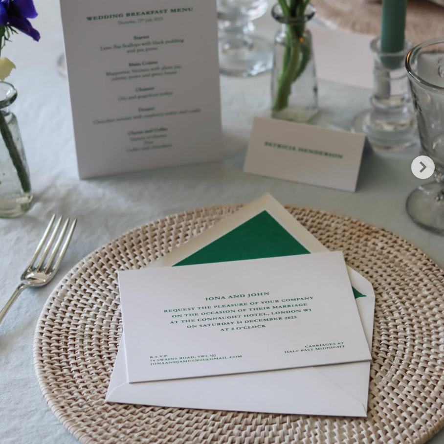 Reception Invitation with Matching Envelopes