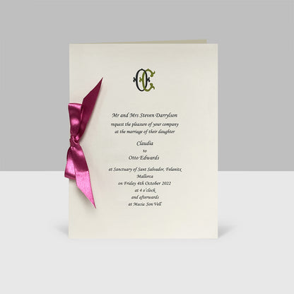 Ribboned Invitation with Matching Envelopes