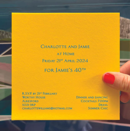 Small Coloured Invitation with Matching Envelopes