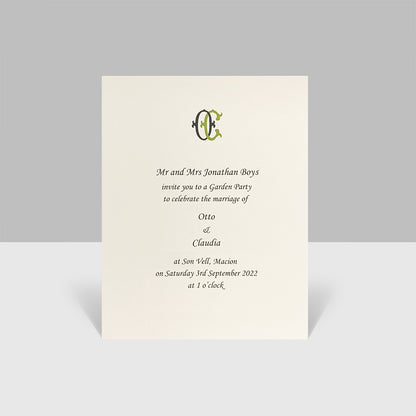Reception Invitation with Matching Envelopes