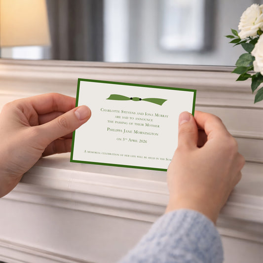 Death Announcement Cards with Envelopes