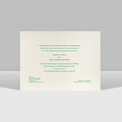 Stiff Invitation with Matching Envelopes