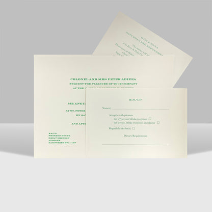 Stiff Invitation with Matching Envelopes